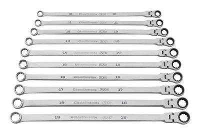 GEARWRENCH 10 PC. 120XP UNIVERSAL SPLINE XL FLEX HEAD GEARBOX RATCHETING METRIC WRENCH SET 86126