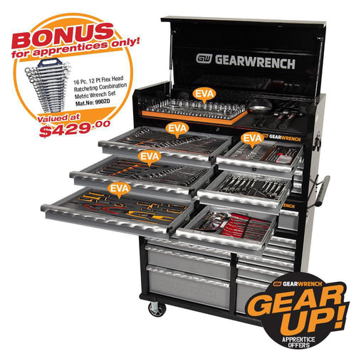 GEARWRENCH 268 PC COMBINATION TOOL KIT + 42" TOOL CHEST & TROLLEY 89906