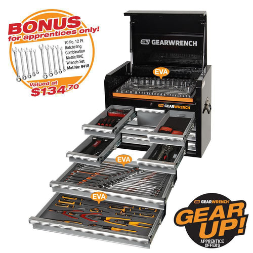 GEARWRENCH 207 PC COMBINATION TOOL KIT + 26" TOOL CHEST 89913