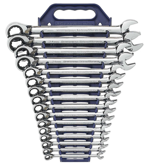 Gearwrench  16 Pc. 72-Tooth 12 Point Reversible Ratcheting Combination Metric Wrench Set 9602N