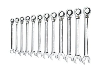 GEARWRENCH 12 PC. 72-TOOTH 12 POINT REVERSIBLE RATCHETING COMBINATION METRIC WRENCH SET 9620N