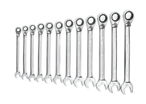 GEARWRENCH 12 PC. 72-TOOTH 12 POINT REVERSIBLE RATCHETING COMBINATION METRIC WRENCH SET 9620N