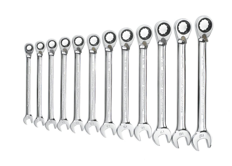 GEARWRENCH 12 PC. 72-TOOTH 12 POINT REVERSIBLE RATCHETING COMBINATION METRIC WRENCH SET 9620N
