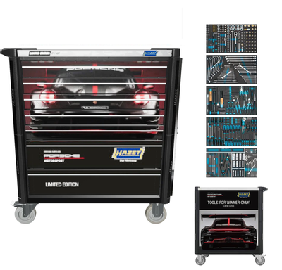 HAZET Tools Workshop Trolley With HDFI Tool Kit-Limited Edition Porsche Motorsports