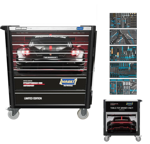 HAZET Tools Workshop Trolley With HDFI Tool Kit-Limited Edition Porsche Motorsports