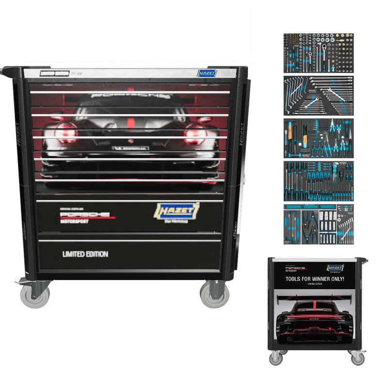 HAZET Tools Workshop Trolley With HDFI Tool Kit-Limited Edition Porsche Motorsports