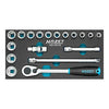 HAZET 18 Piece 1/2in Socket Set 163-191/18