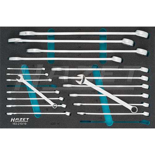 HAZET 19 Piece Combination Wrench Set 163-210/19