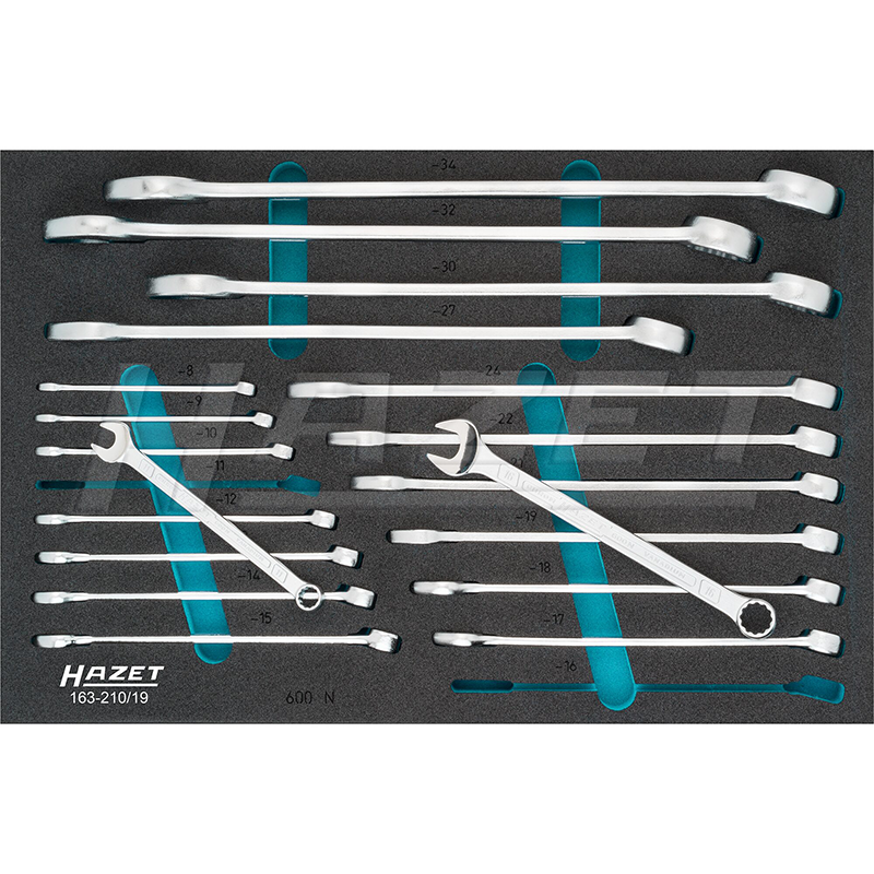 HAZET 19 Piece Combination Wrench Set 163-210/19