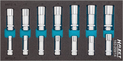 HAZET 14 Piece 3/8in Socket Set 163-259/14