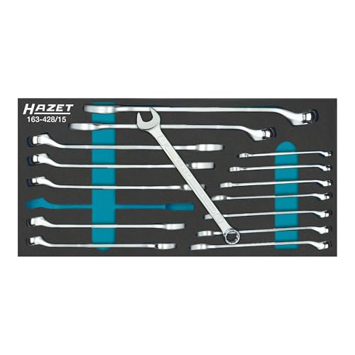 HAZET 15 Piece Metric Combination Wrench Set 163-428/15