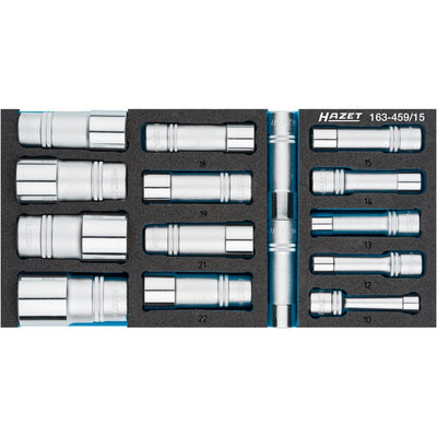 HAZET 15 Piece 1/2in Deep Socket Set 163-459/15