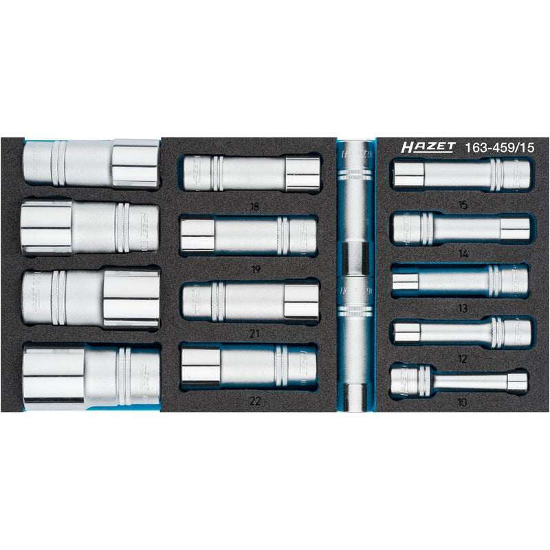 HAZET 15 Piece 1/2in Deep Socket Set 163-459/15