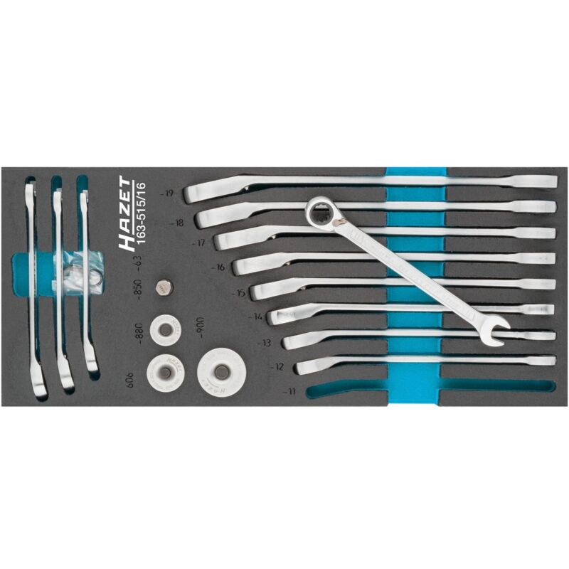 HAZET 16 Piece Ratcheting Combination Wrench Set 163-515/16