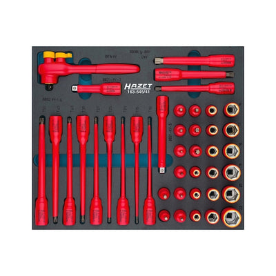 HAZET 41 Piece 3/8in VDE Socket Set 163-545/41