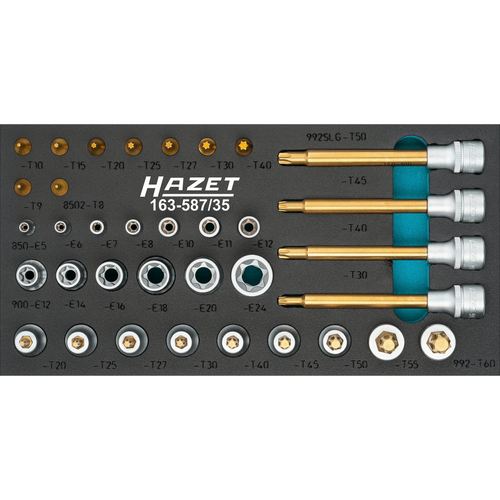 HAZET 35 Piece TORX Screwdriver Socket Set 163-587/35