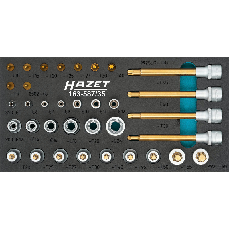 HAZET 35 Piece TORX Screwdriver Socket Set 163-587/35