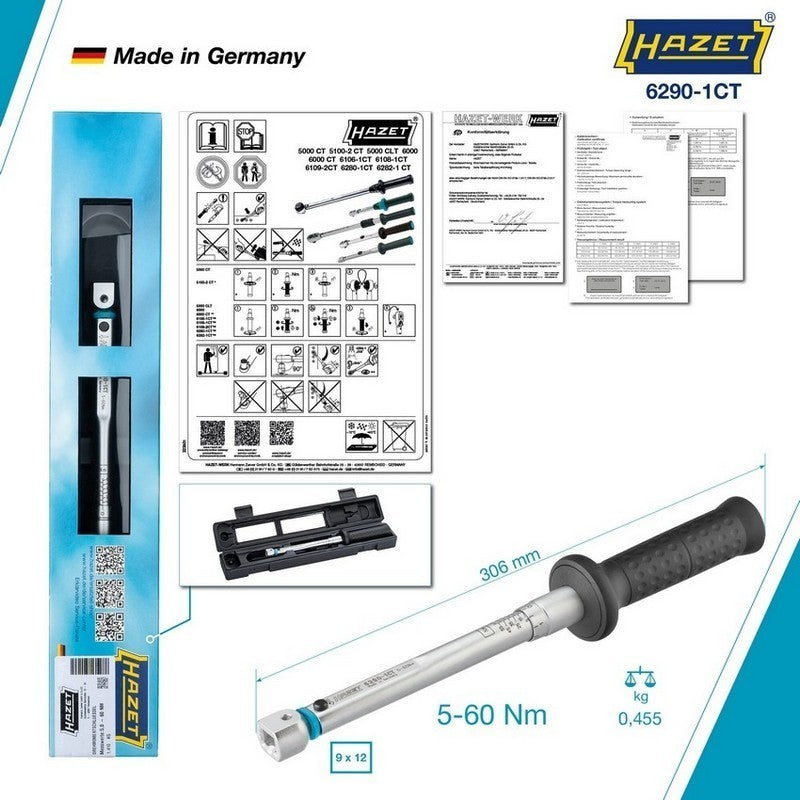 HAZET Torque Wrench 5-60Nm 6290-1CTCAL