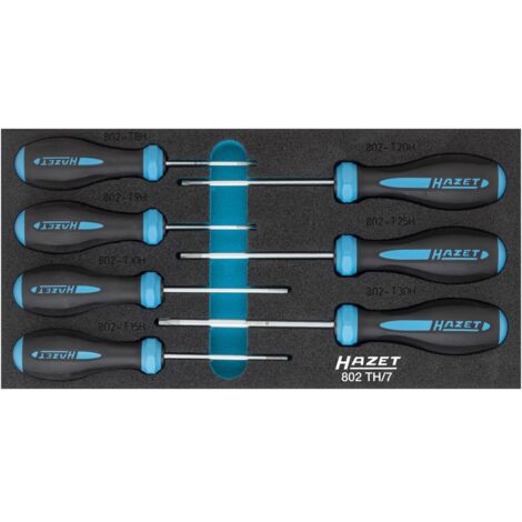 HAZET 7 Piece Tamper-Resistant Torx Screwdriver Set 802TH/7