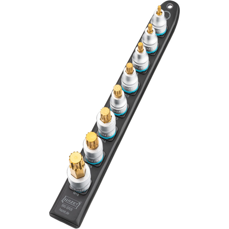 HAZET 8 Piece XZN SmartRail Socket Set 990-SR/8
