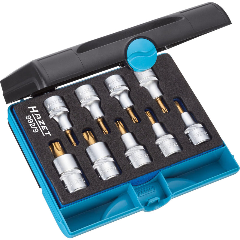 HAZET 9 Piece 1/2in Torx Socket Set 992/9