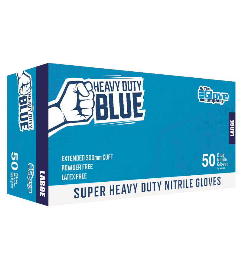 TGC Heavy Duty Blue Nitrile Disposable Gloves Box -Small