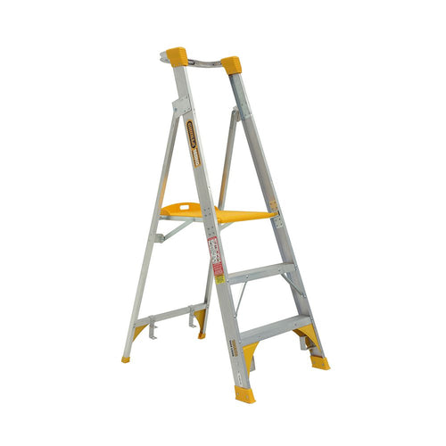 GORILLA Platform ladder Aluminium 0.9m (3ft) Aluminium 180kg Heavy Duty Industrial - PL003-HD