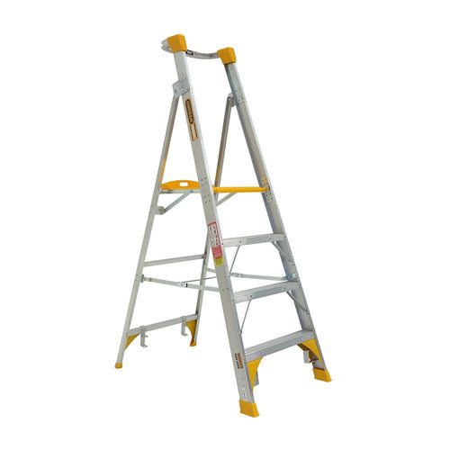 GORILLA Platform ladder 1.2m (4ft) Aluminium 180kg Heavy Duty Industrial - PL004-HD