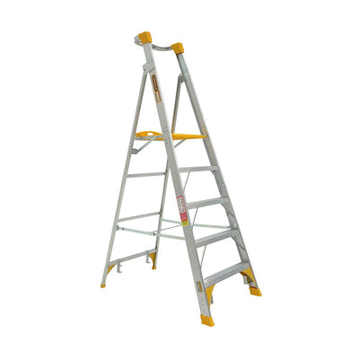 GORILLA Platform ladder 1.5m (5ft) Aluminium 180kg Heavy Duty Industrial - PL005-HD