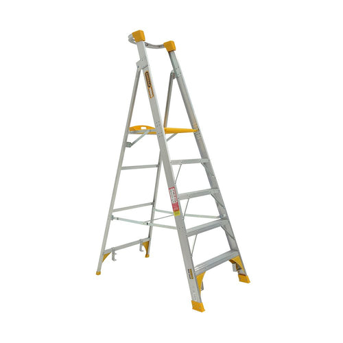 GORILLA Platform ladder 1.5m (5ft) Aluminium 180kg Heavy Duty Industrial - PL005-HD