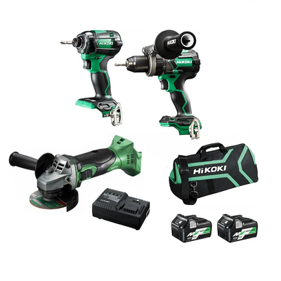 Hikoki 18v/36v 2.5/5Ah Multivolt Li-Ion Cordless Combo Kit-3pce