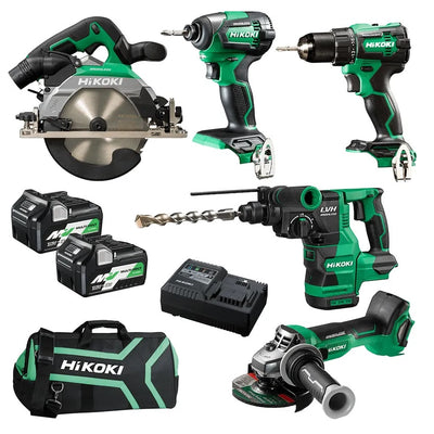 HiKOKI 18V  Li-ion Cordless Brushless 5pce Combo Kit