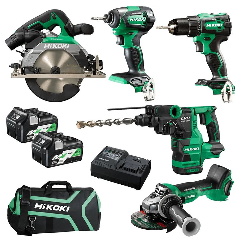 HiKOKI 18V  Li-ion Cordless Brushless 5pce Combo Kit