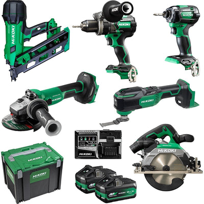 HiKOKI 18V/36V 5.0Ah MultiVolt Brushless Cordless 6 Piece Combo Kit - AU48000068