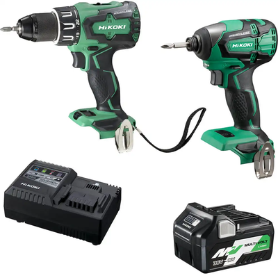 Hikoki Hitachi 18v/36v 2.5/5Ah Li-Ion Brushless Cordless Slide 2pce Combo Kit -BFD