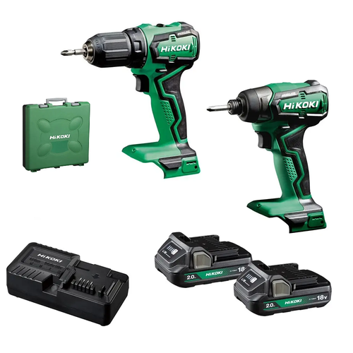 HIKOKI 18v Super Compact Cordless Drill Driver & Impact Driver Combo Kit-FDB -BFD