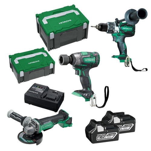 Hitachi KC18DRBL(HB) 18V 6.0Ah Li-ion Cordless 3pce Combo Kit
