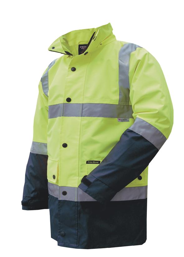 PRIME MOVER Wet Weather Jacket-Yellow/Navy-hv306 9691