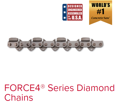 ICS Petrol Diamond Concrete Chainsaw- Abrasive Chain (SANDSTONE) FORCE 4  16Â³
