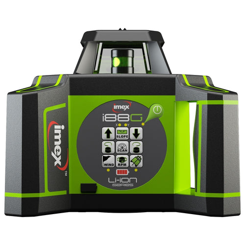 IMEX Hi Vis Green Beam Laser i88G Rotating Laser Kit With Millimeter Receiver-Next Gen