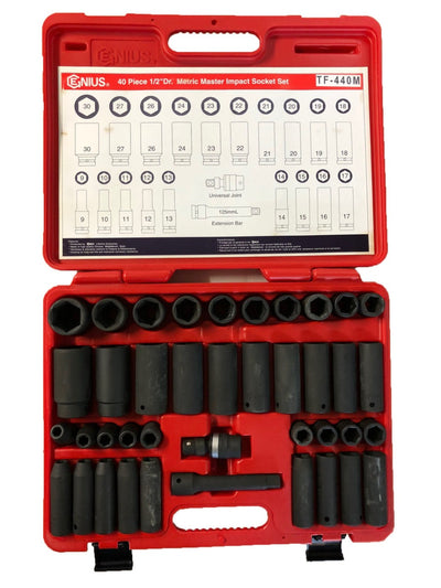 GENIUS Deep & Standard Metric Impact Socket Set-1/2