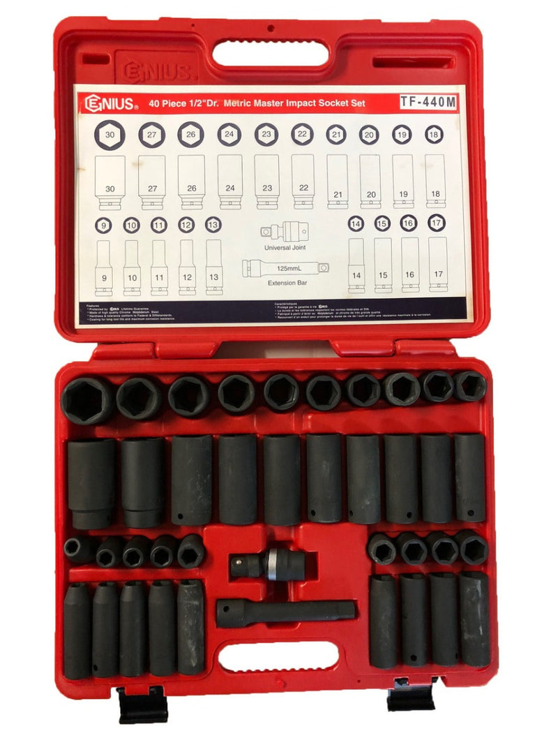 GENIUS Deep & Standard Metric Impact Socket Set-1/2