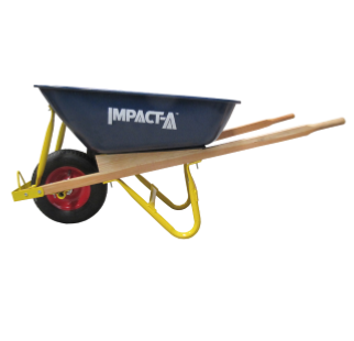 IMPACTA Heavy Duty Blue Metal Tub Wheel Barrow - Wooden Handle Standard Wheel  28902_IMP