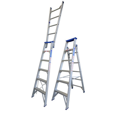 INDALEX Aluminium Dual Purpose Ladder - Pro Series - 1.8m-3.2m 150kg Rated