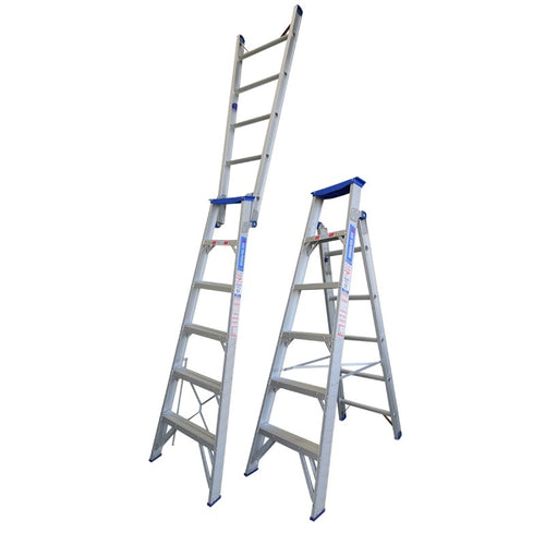 INDALEX Aluminium Dual Purpose Ladder - Pro Series - 1.8m-3.2m 150kg Rated