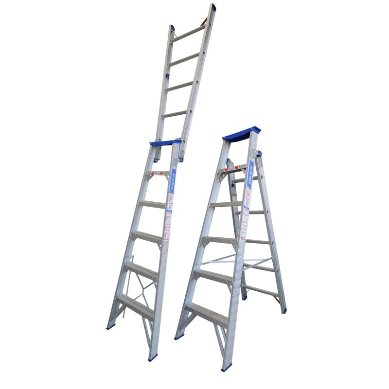 INDALEX Aluminium Dual Purpose Ladder - Pro Series - 1.8m-3.2m 150kg Rated