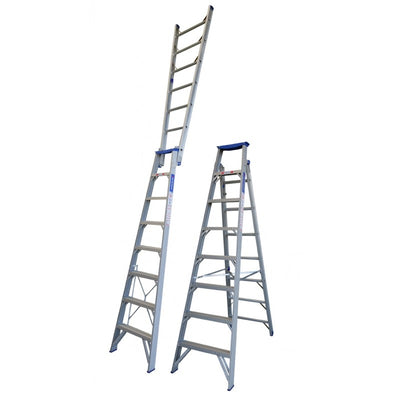 INDALEX Aluminium Dual Purpose Ladder - Pro Series - 2.4m-4.4m 150kg Rated