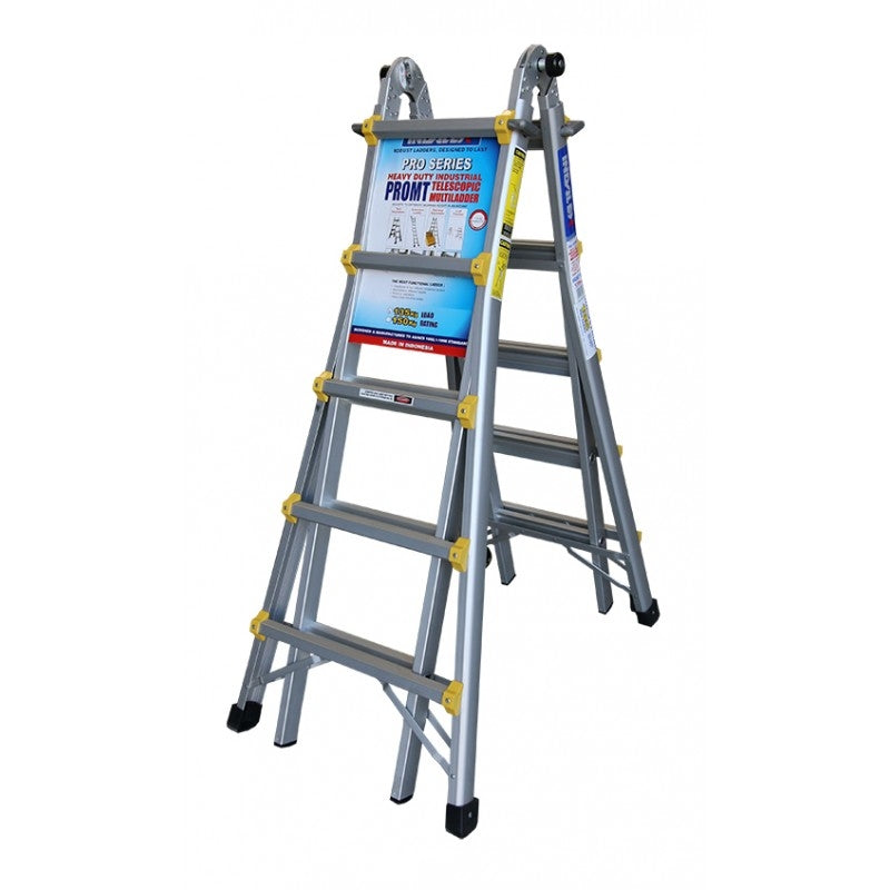 INDALEX Aluminium Telescopic Ladder - Pro Series - 1.6m-5.4m