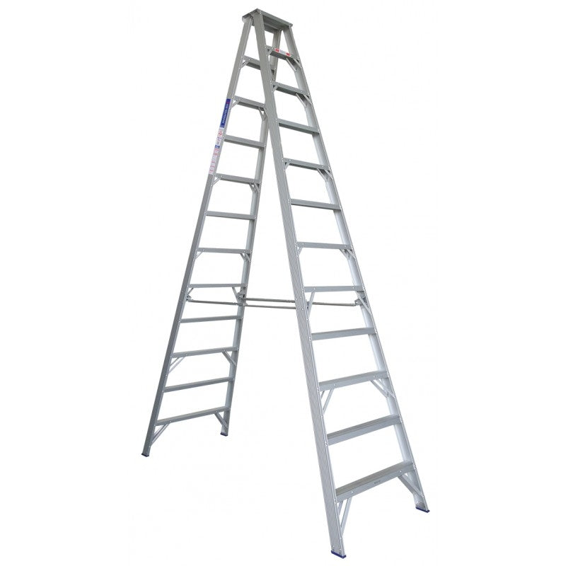 INDALEX Aluminium Double Sided Step Ladder - Pro Series - 3.7m 150kg Rated