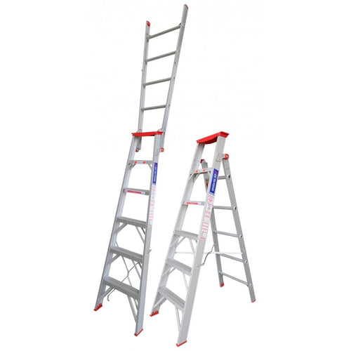INDALEX Dual Purpose Aluminium Step Ladder-Tradesman Series- 1.8m-3.2m 135kg Rated